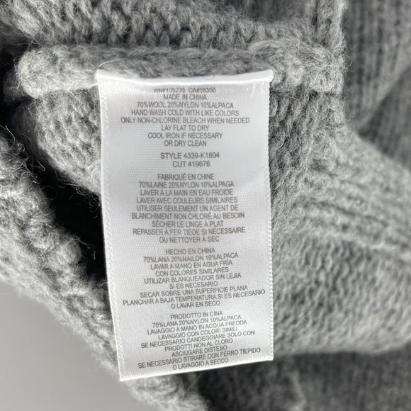 Joie V Neck Long Sleeve Chunky Sweater Solid Gray Alpaca Wool Blend Womens S - Picture 4 of 6